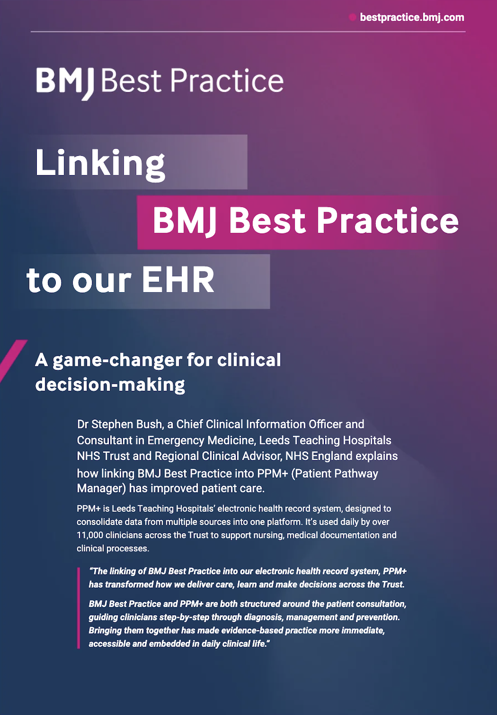 A game-changer for clinical decision making, a CCIO’s experience